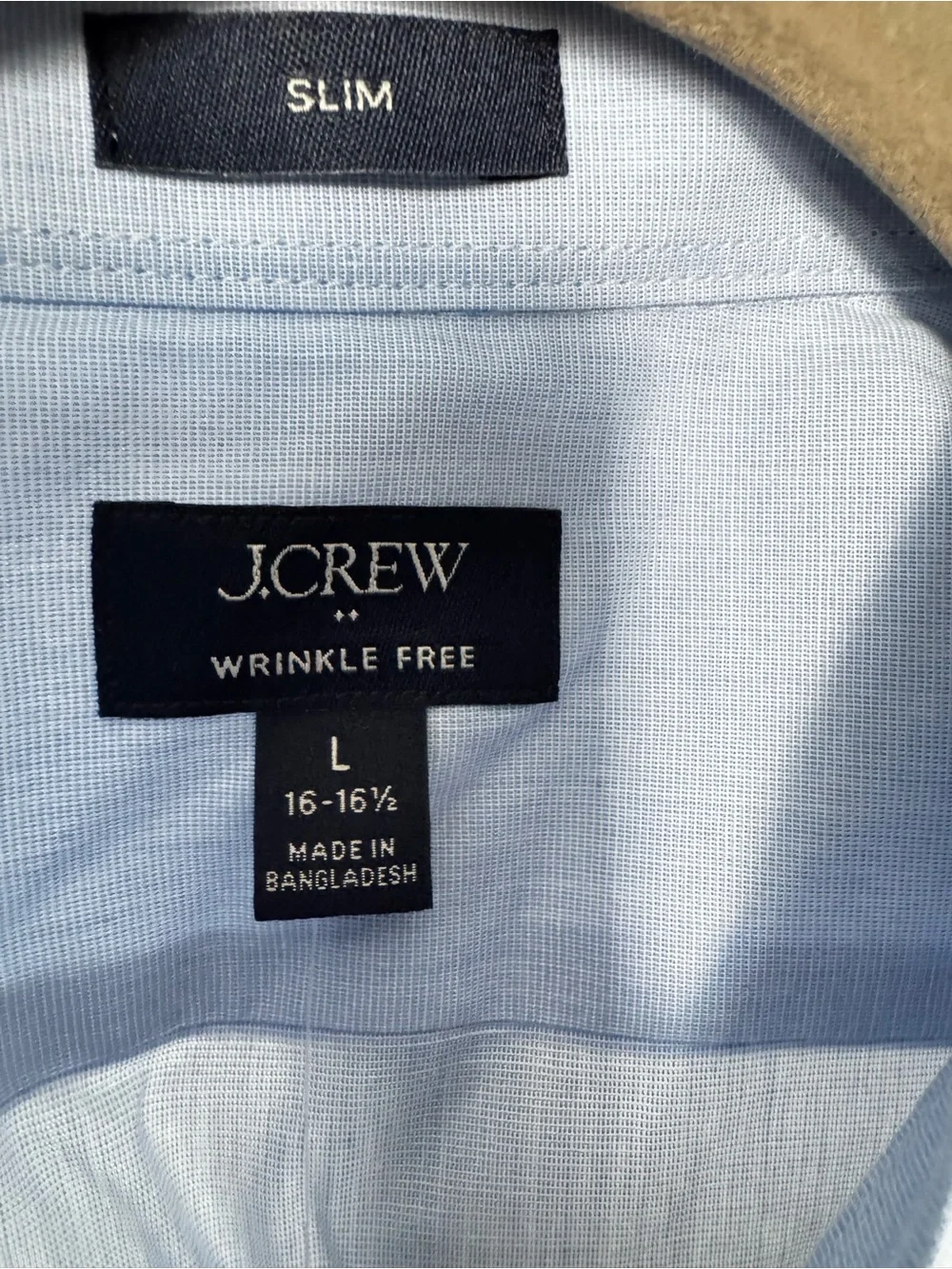 J.Crew Wrinkle-Free Slim Fit Dress Shirt Light Blue NWT Large 16-16.5